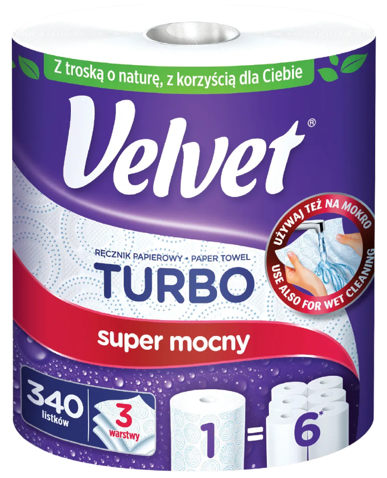 Ręcznik pap. Turbo Velvet A1 3w 340l 78m widok główny