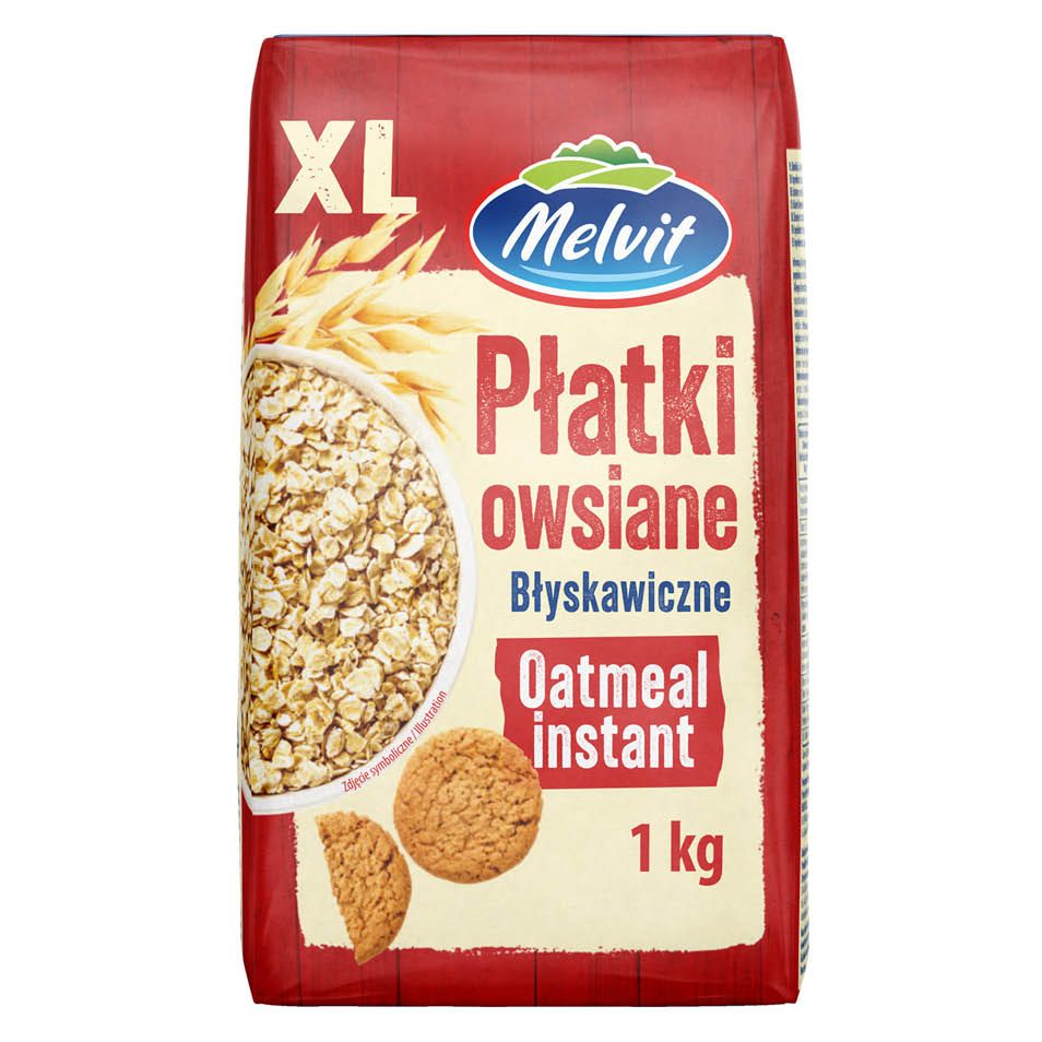 Płatki owsiane błyskawiczne Melvit 1kg widok 1