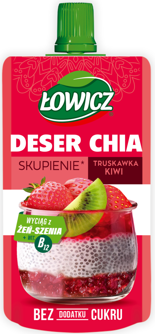 Deser owocowy z nasio chia truska kiwi Łowicz 120g widok 1