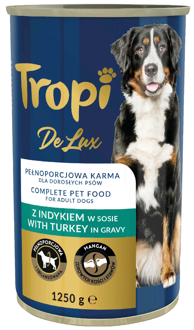 Karma dla psa mokra z indykiem Tropi Delux 1,25kg widok 1