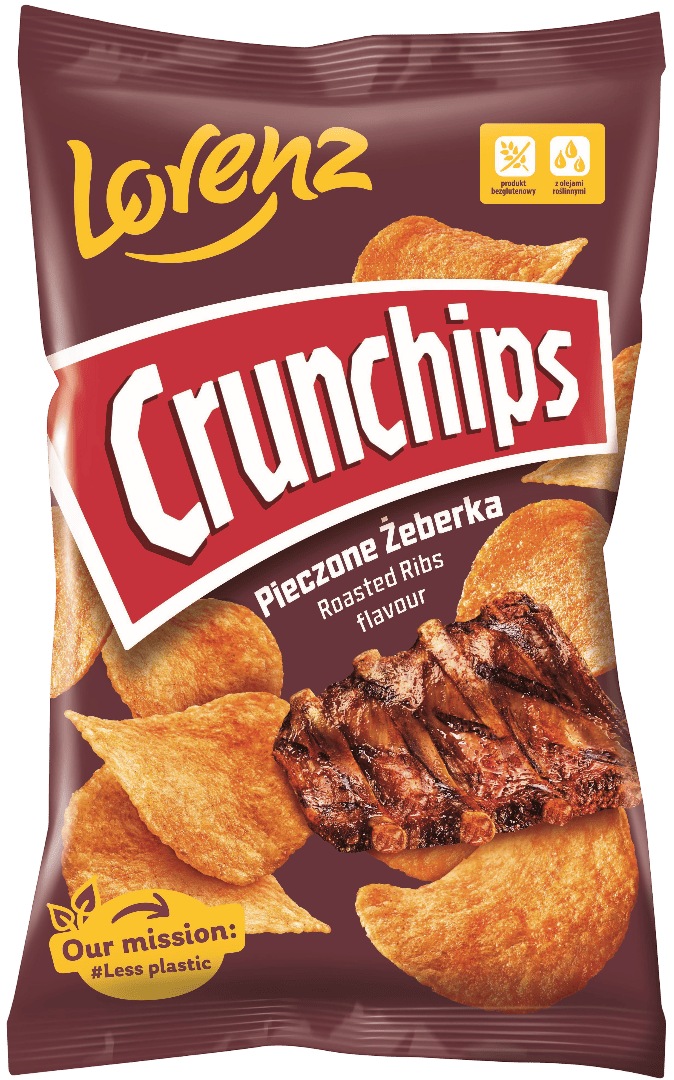 Chipsy Crunchips pieczone żeberka 130g widok główny