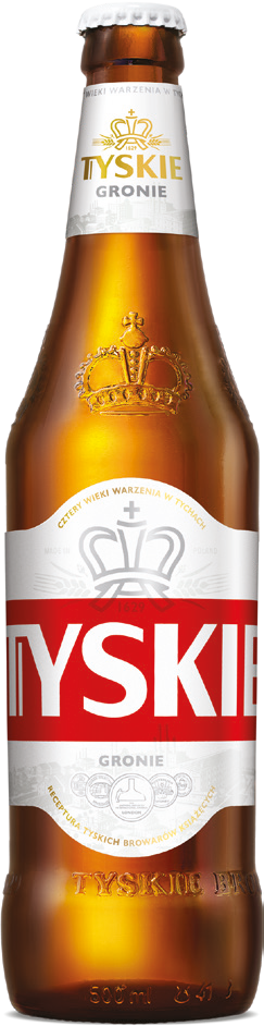 Piwo Tyskie gronie 0,5l 5,2% but. zw. widok główny