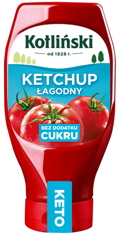 Ketchup łagodny bez dodatku cukru Kotliński 500g widok główny