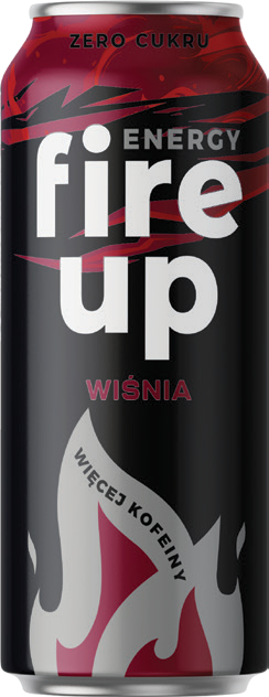 Napój energetyczny wiśnia Fire Up zero 0,5l puszka widok główny
