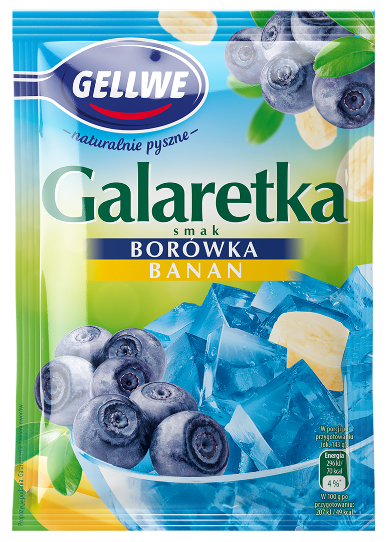 Galaretka borówka banan Gellwe 72g widok 1