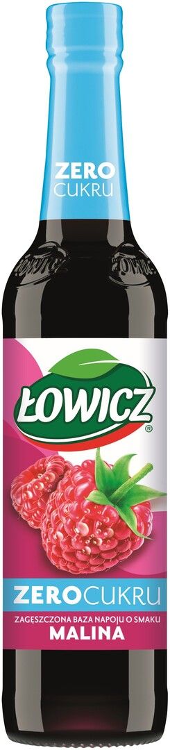 Koncentrat napoju malina zero cukru Łowicz 400ml widok 1