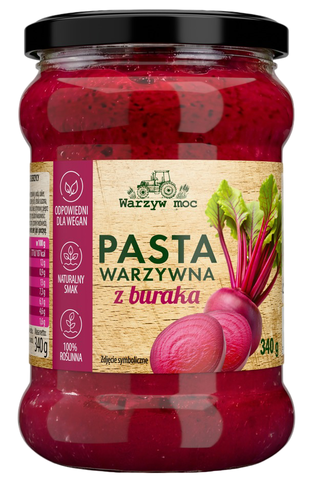 Pasta warzywna z buraka Warzyw Moc 340g widok główny