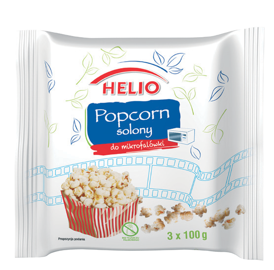 Popcorn do mikrofali solony Helio 3x100g widok główny