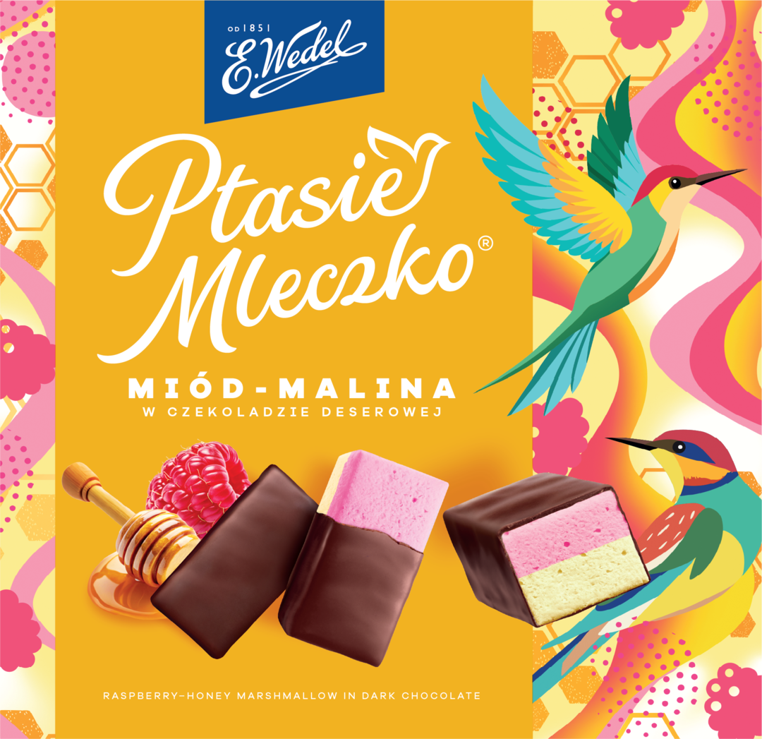 Ptasie Mleczko miód malina Wedel 340g widok 1