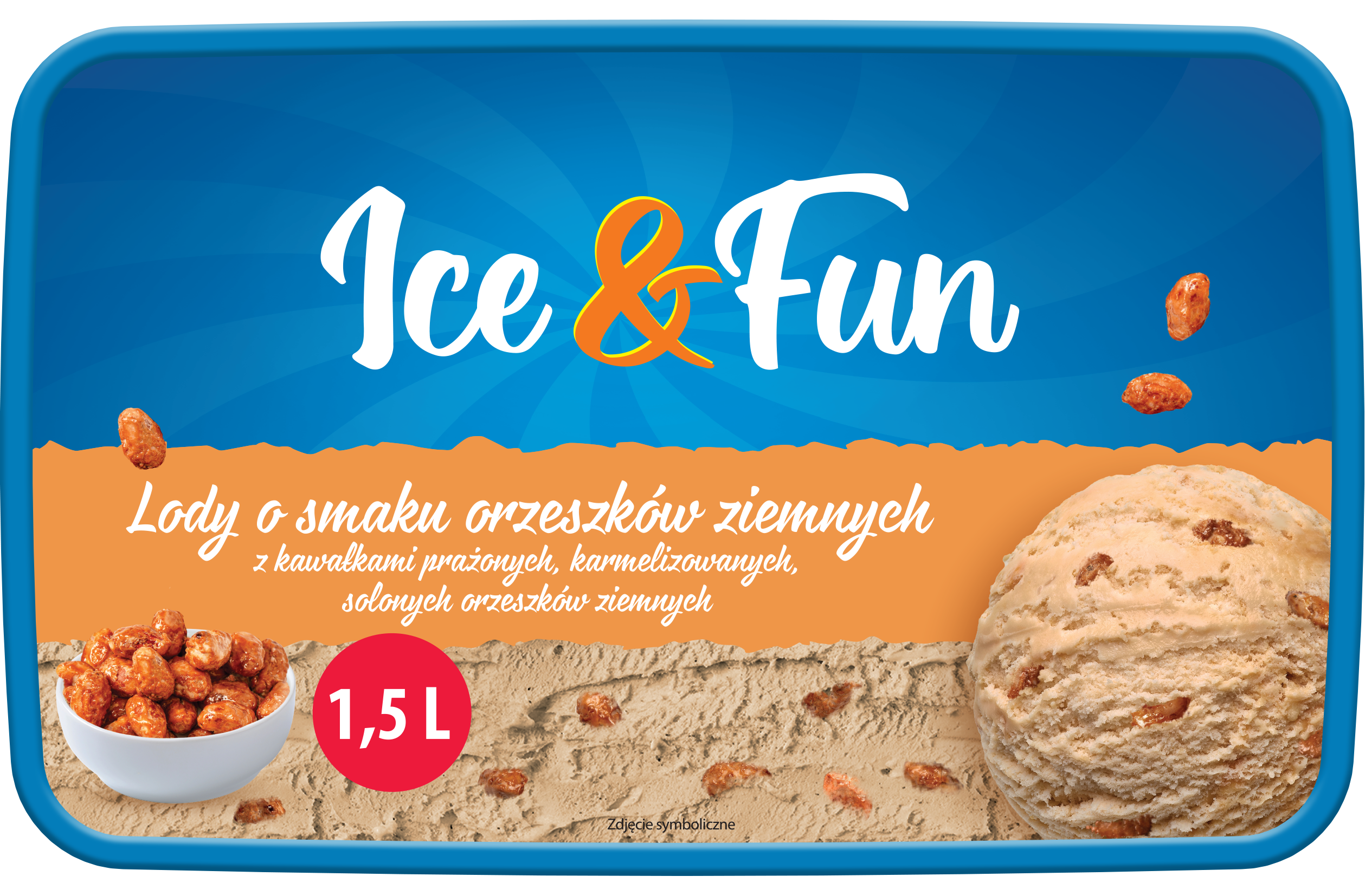 Lody o sm. orzeszków ziemnych Ice&Fun 1,5l widok główny