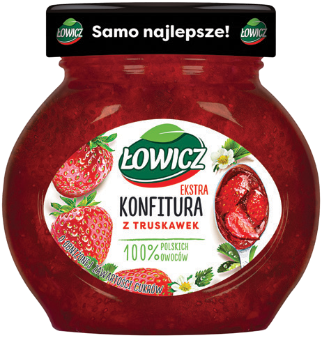 Konfitura z truskawek Łowicz 240g widok główny
