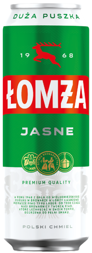 Piwo Łomża jasne 0,55l 5,7% puszka widok główny