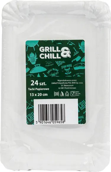 Tacki papierowe prostokątne Grill&Chill 24szt. widok 1