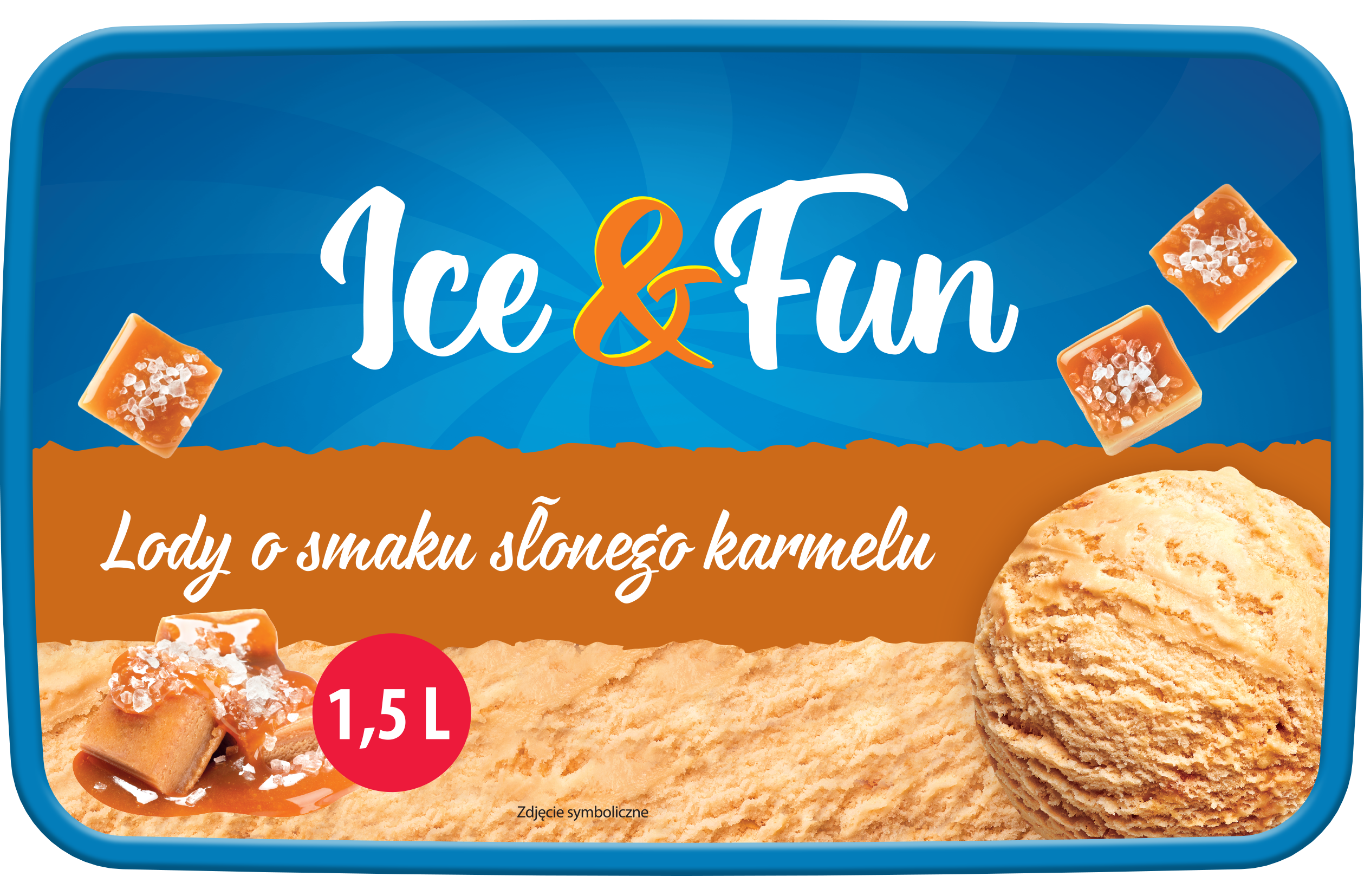 Zdjęcie produktu - Lody o sm. słony karmel Ice&Fun 1,5l