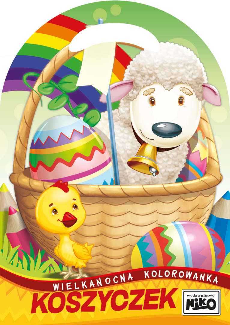 Kolorowanka wielkanocna z wykrojnika z naklejkami widok 1