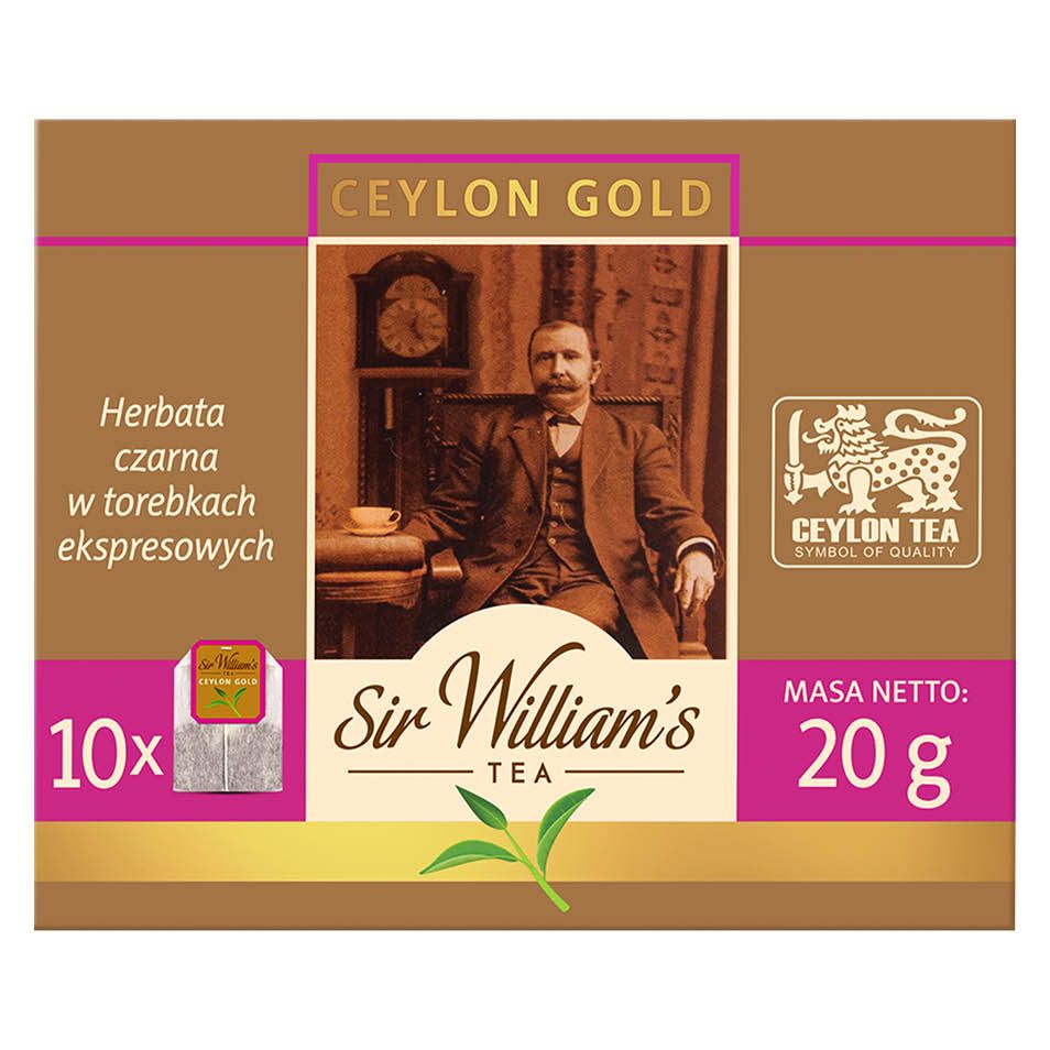 Herbata czarna Sir William's Ceylon Gold 10x2g widok 1