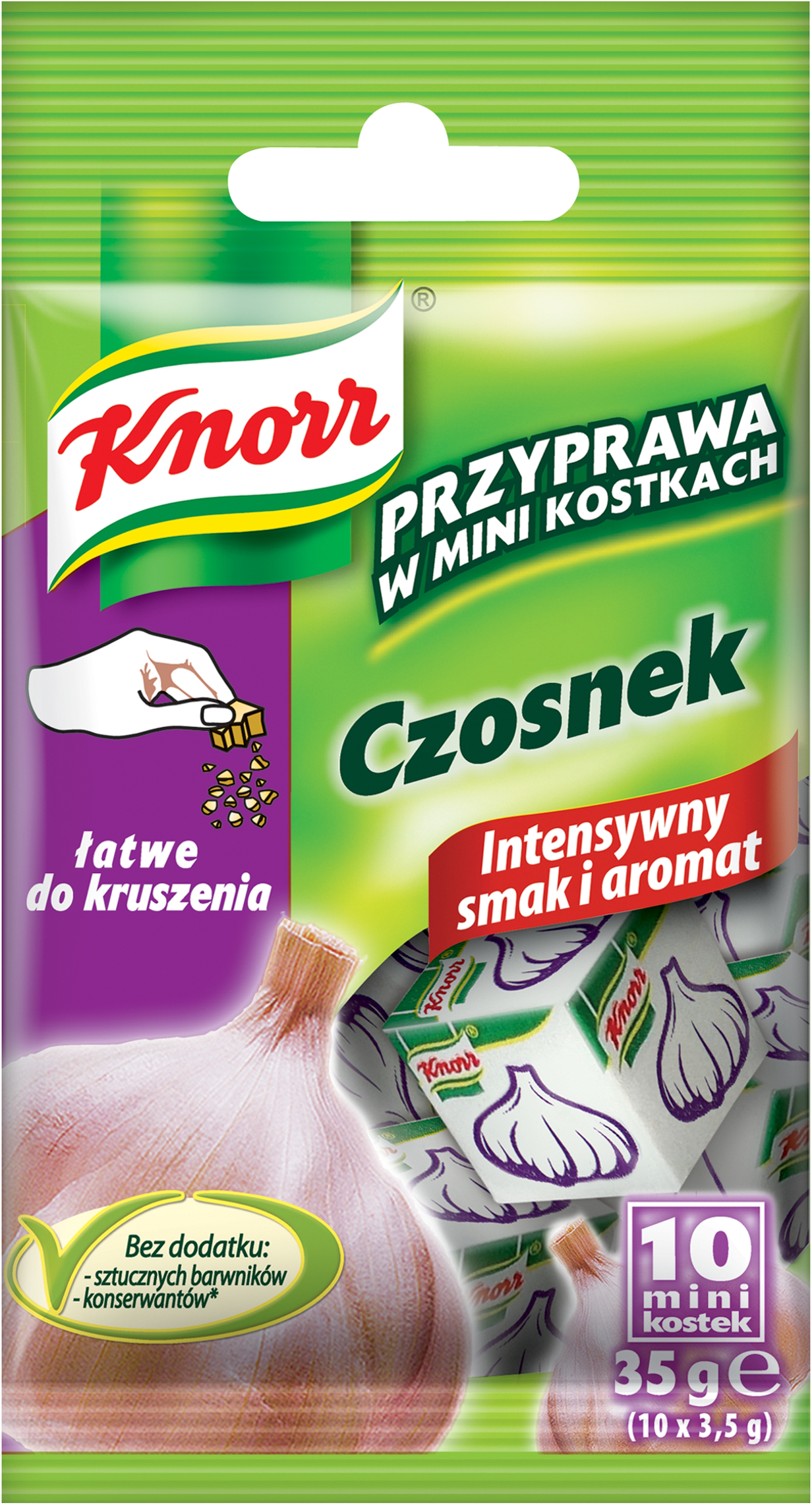 Przyprawa w mini kostkach czosnek Knorr 35g widok główny 