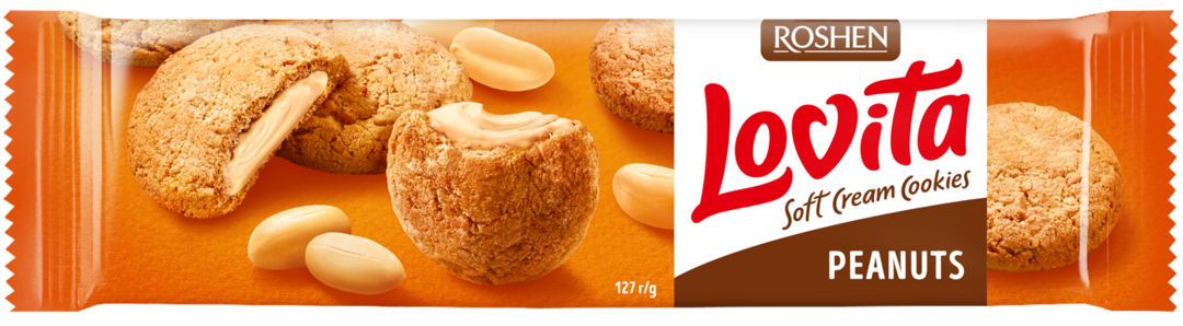 Ciastka Lovita z nadzieniem orzechowym Roshen 127g widok 1
