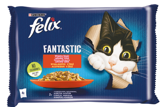 Karma dla kota mokra woł. kurcz Felix 4x85g widok główny