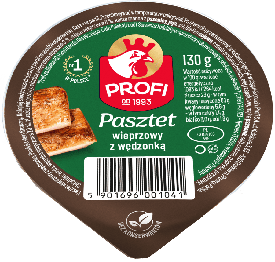 Pasztet wieprzowy boczek/grzyby Profi 130g mix widok 1