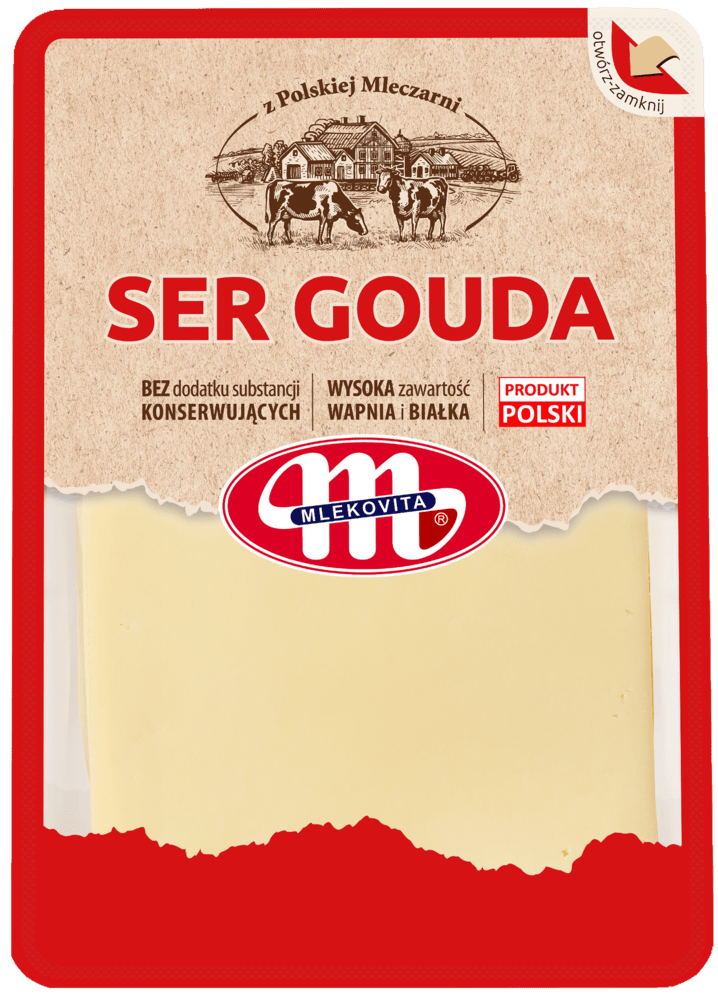 Ser gouda Mlekovita plastry 500g widok 1