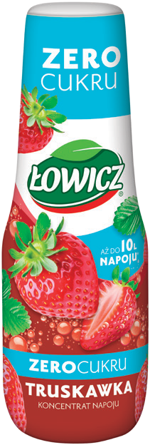 Koncentrat napoju truskawka zero cukru Łowicz 0,5l widok 1