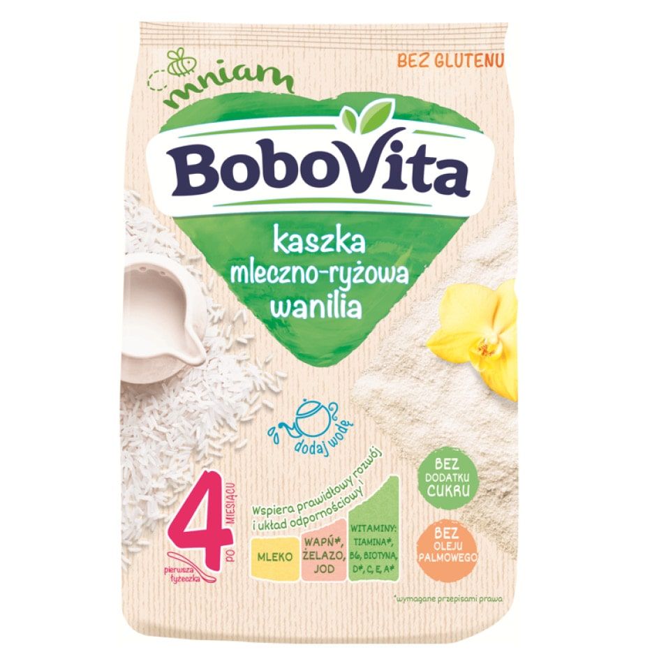 Kaszka mleczno-ryżowa wanilia Bobovita 230g widok 1