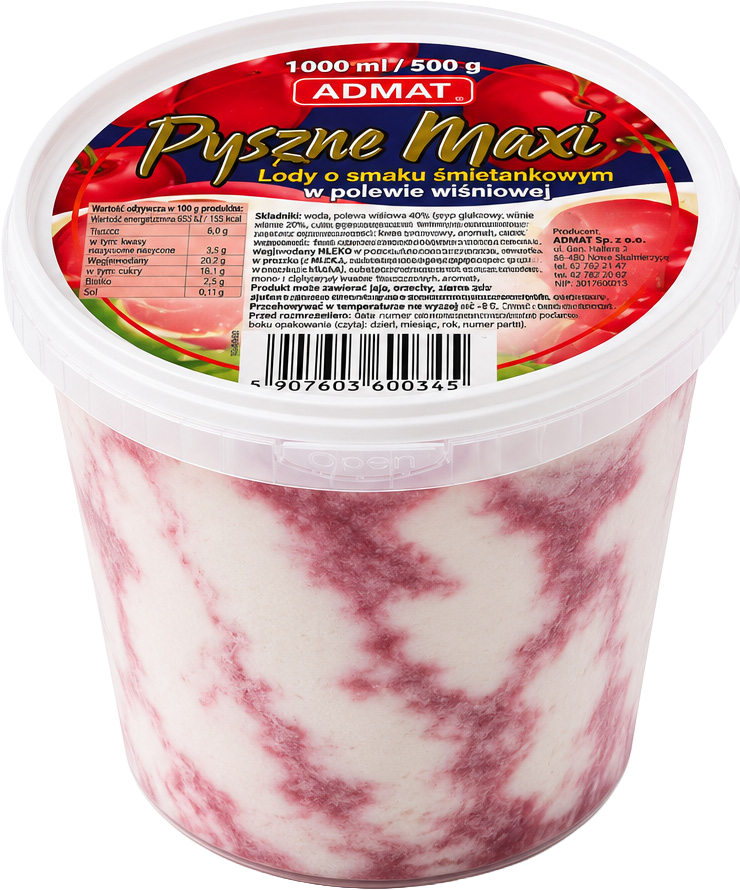 Lody pyszne maxi śmiet. z wiś/trusk Admat 1l widok 1
