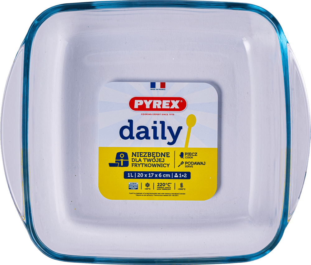Forma szklana do air fryera kwadratowa Pyrex 1l widok 1