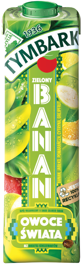 Napój niegaz. ziel. banan Owoce Świata Tymbark 1l widok główny 