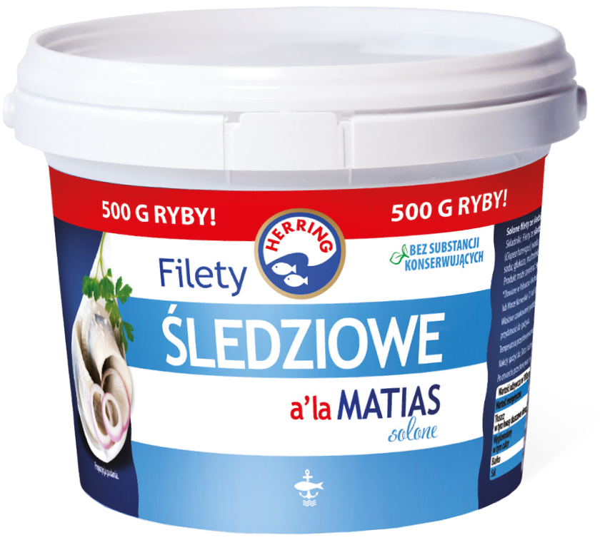 Filety śledziowe sol. a'la matias Herring 800/500g widok główny