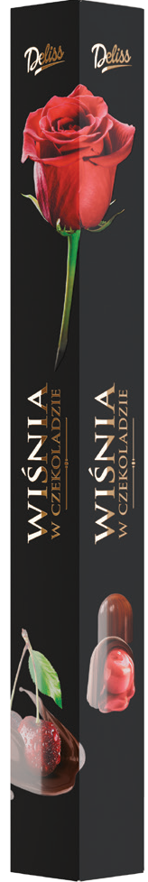 Bombonierka róża wiśnia w czekoladzie Deliss 140g widok główny 