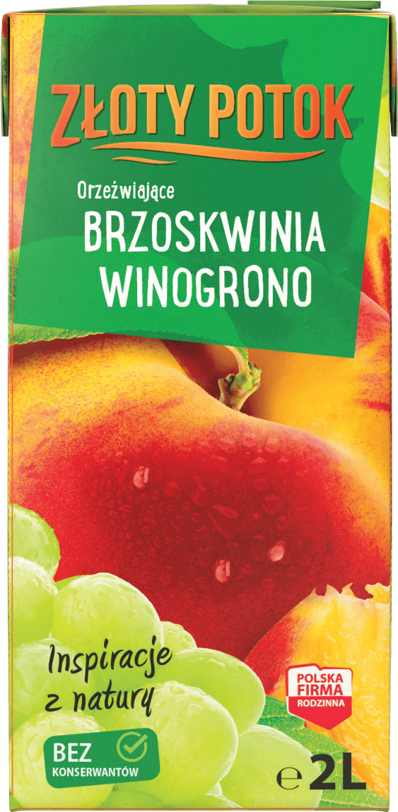 Napój niegaz. brzoskwinia winogrono Złoty Potok 2l widok główny