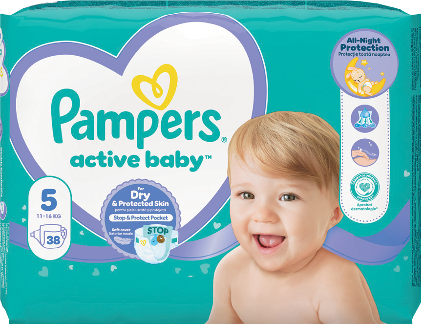 Pieluchy 5 junior 11-16kg active b. Pampers 38szt widok 1