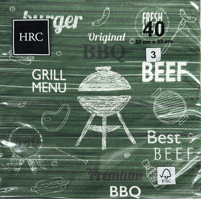 Serwetki papierowe grillowe 33x33cm 40szt mix widok 1