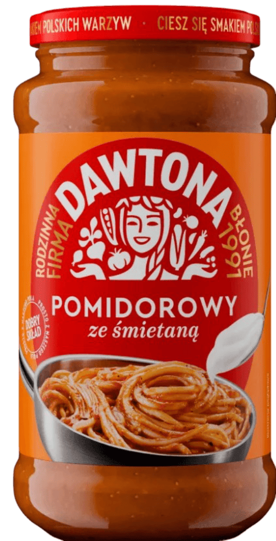 Sos pomidorowy ze śmietaną Dawtona 700g widok 1