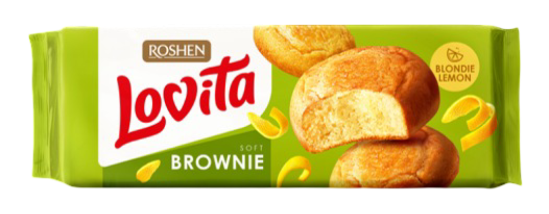 Ciastka Lovita brownie cytrynowe Roshen 152g widok 1
