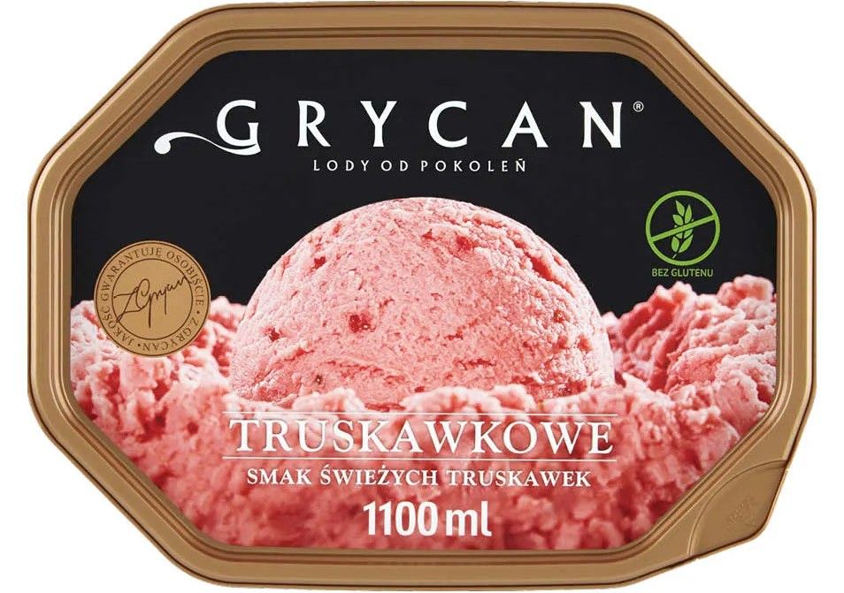 Lody Grycan truskawkowe 1,1l widok 1