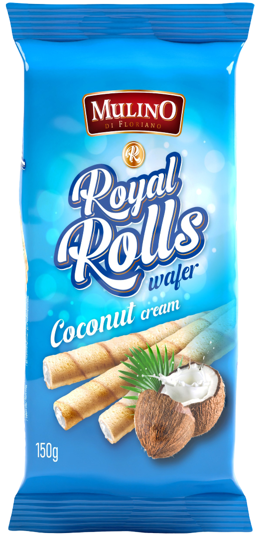 Rurki waflowe kokos/karmel Mulino 150g mix widok główny 