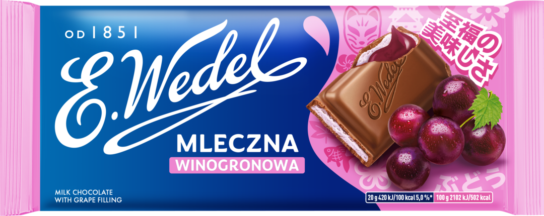 Czekolada mleczna winogronowa Wedel 100g widok 1