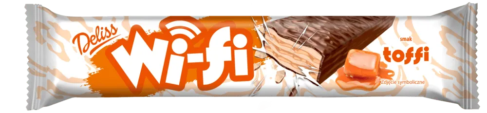 Wafelek toffi w czekoladzie mlecz. Wifi Deliss 40g widok 1