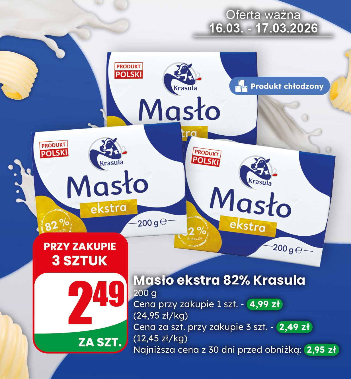 MASŁO EKSTRA 82% KRASULA W DINO TANIEJ!