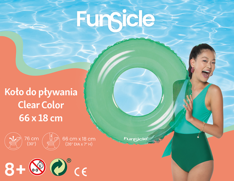 Koło nadmuchiwane clear color 66cm D26 widok 2