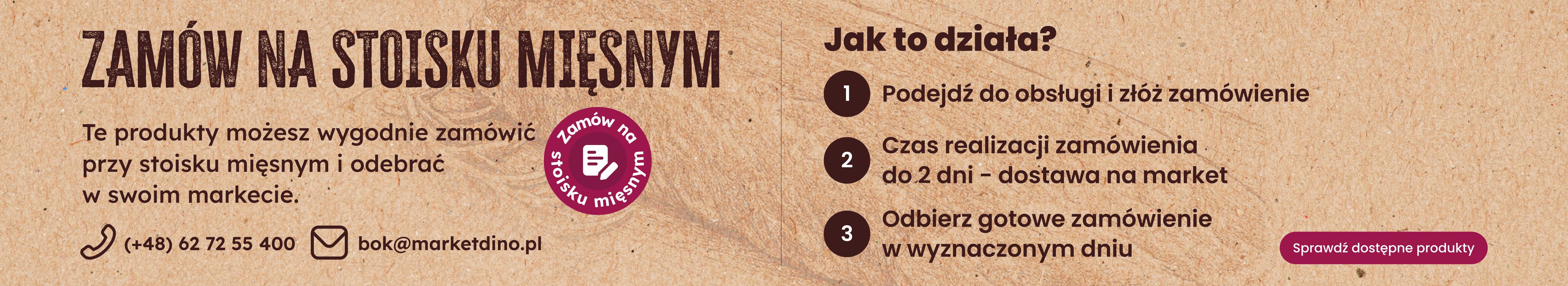 Zamów na stoisku mięsnym Zamów na stoisku mięsnym