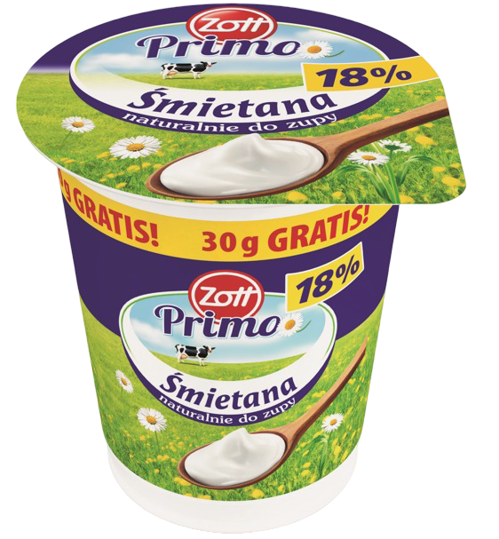 Śmietana 18% Primo Zott 330g+30g gratis widok główny