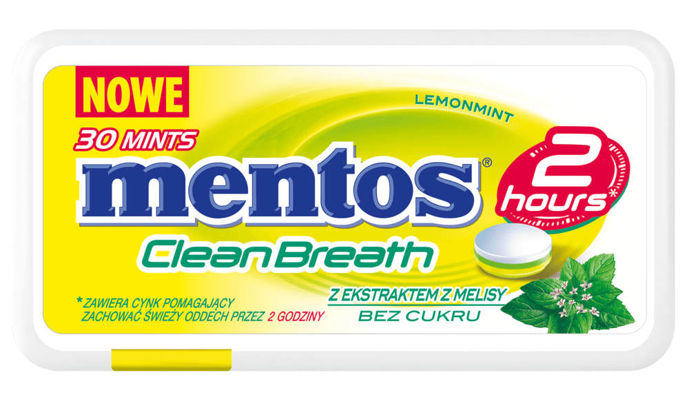 Drops Clean Breath lemonmint Mentos 21g widok 1