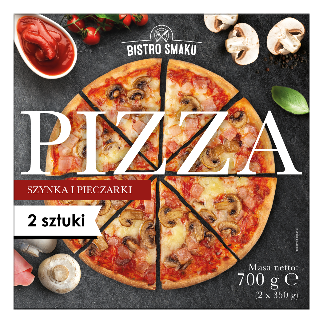 Pizza z szynką i pieczarkami Bistro Smaku 2x350g widok 1