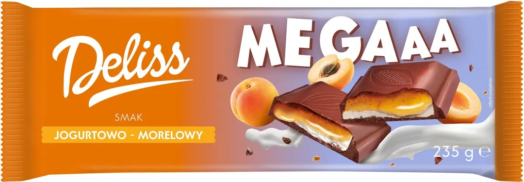 Czekolada mleczna jogurtowo morelowa Deliss 235g widok główny 