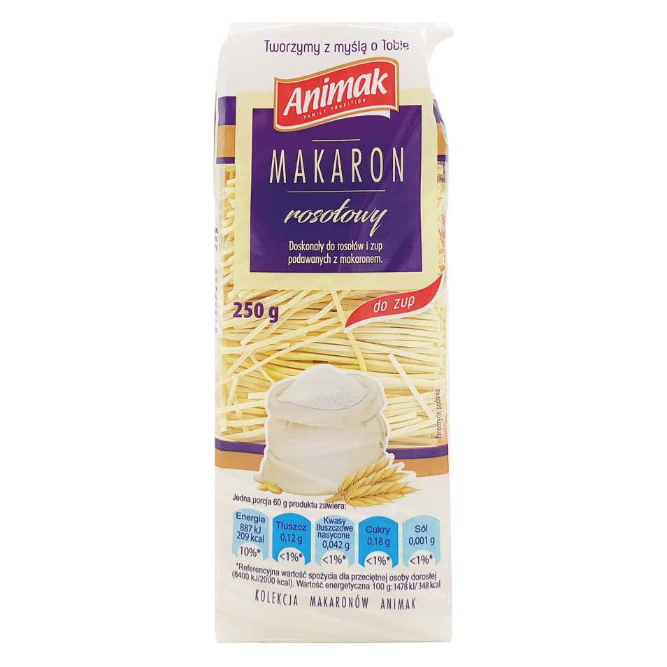 Makaron krajanka bezjajeczna Animak 250g widok 1