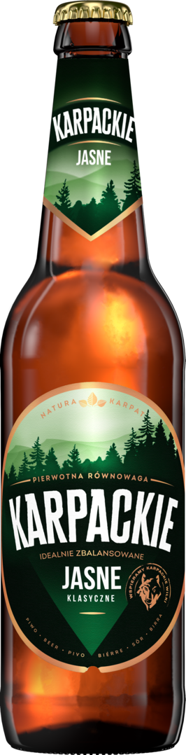 Piwo Karpackie Jasne 0,5l 6% but. zw. widok główny